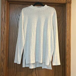 Matty M mock neck, XXL, off white with light grey
